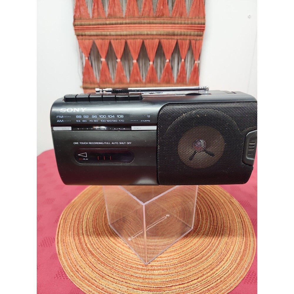 Vintage Sony Mini Boombox AM/FM~Cassette Recorder CMF10 1995 Tested Working